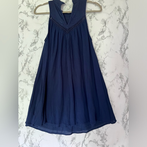 Volcom Sleeveless Royal Blue Embroidered Babydoll Dress Size XS Summer Boho - Picture 3 of 9